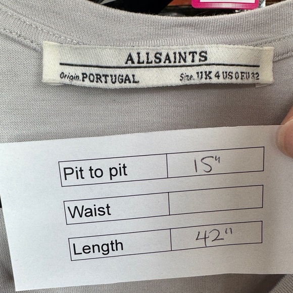 All Saints Sleeveless Dress Grey - Picture 13 of 14